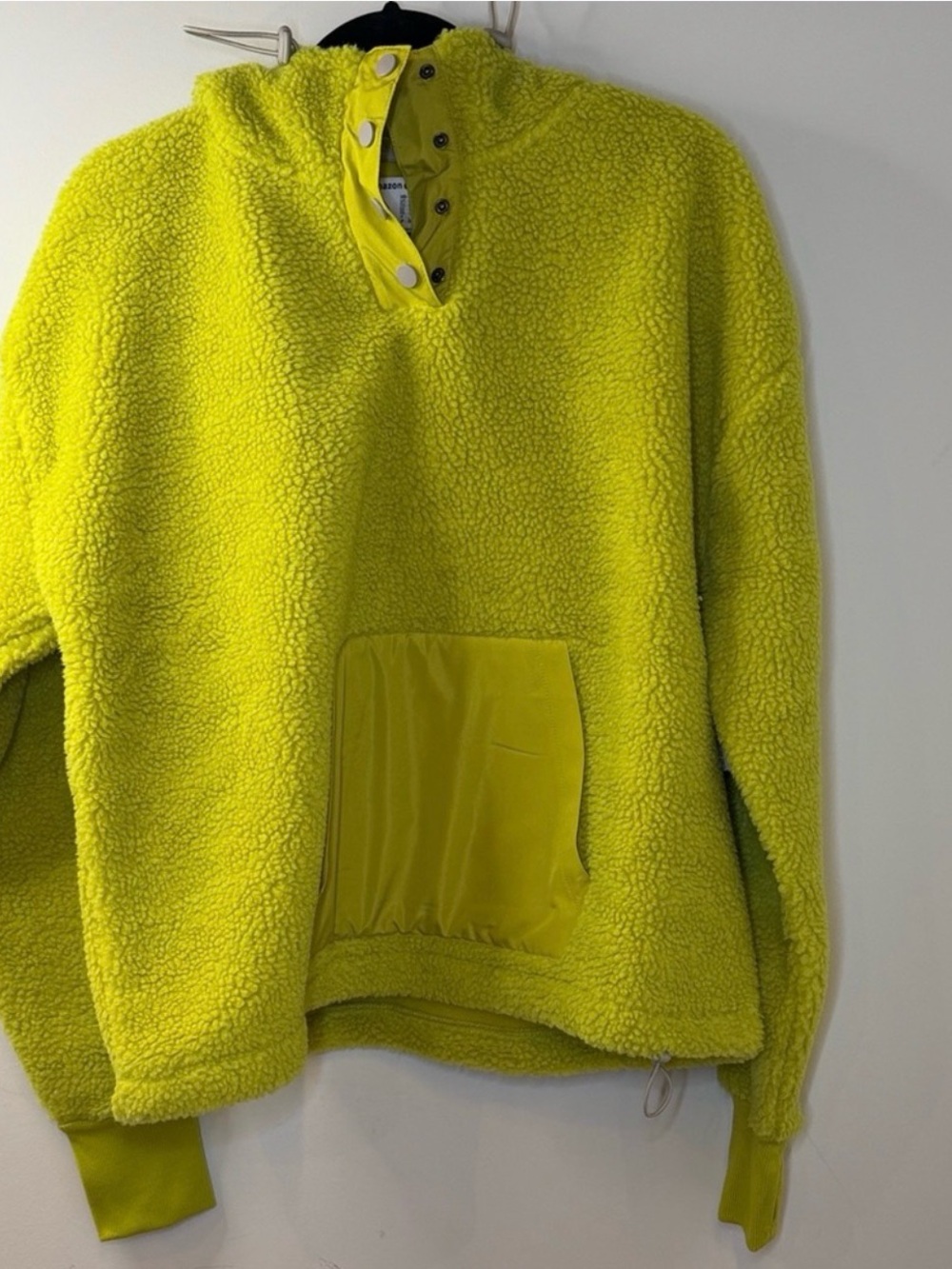 Line Green Teddy Bear Sherpa Lined Print Fleece Jacket
